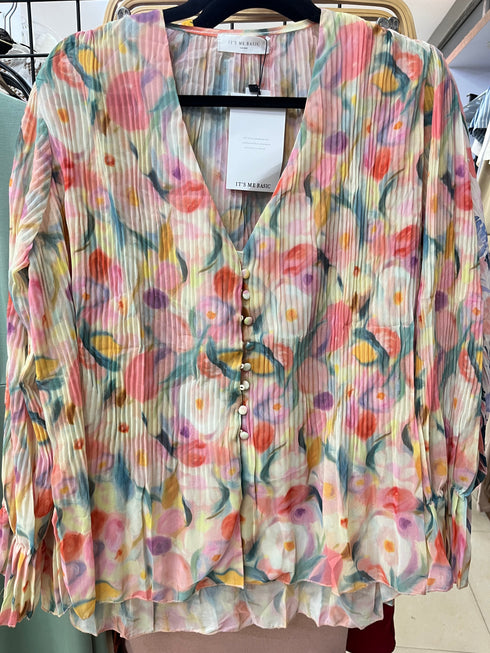 Sprint Floral Print Pleated Shirts